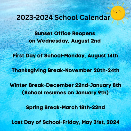  2023-2024 Important Dates